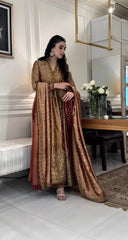 Haris Shakeel Rose Gold Embroidered Mysoori Collection 3 Piece Unstitched / Stitched