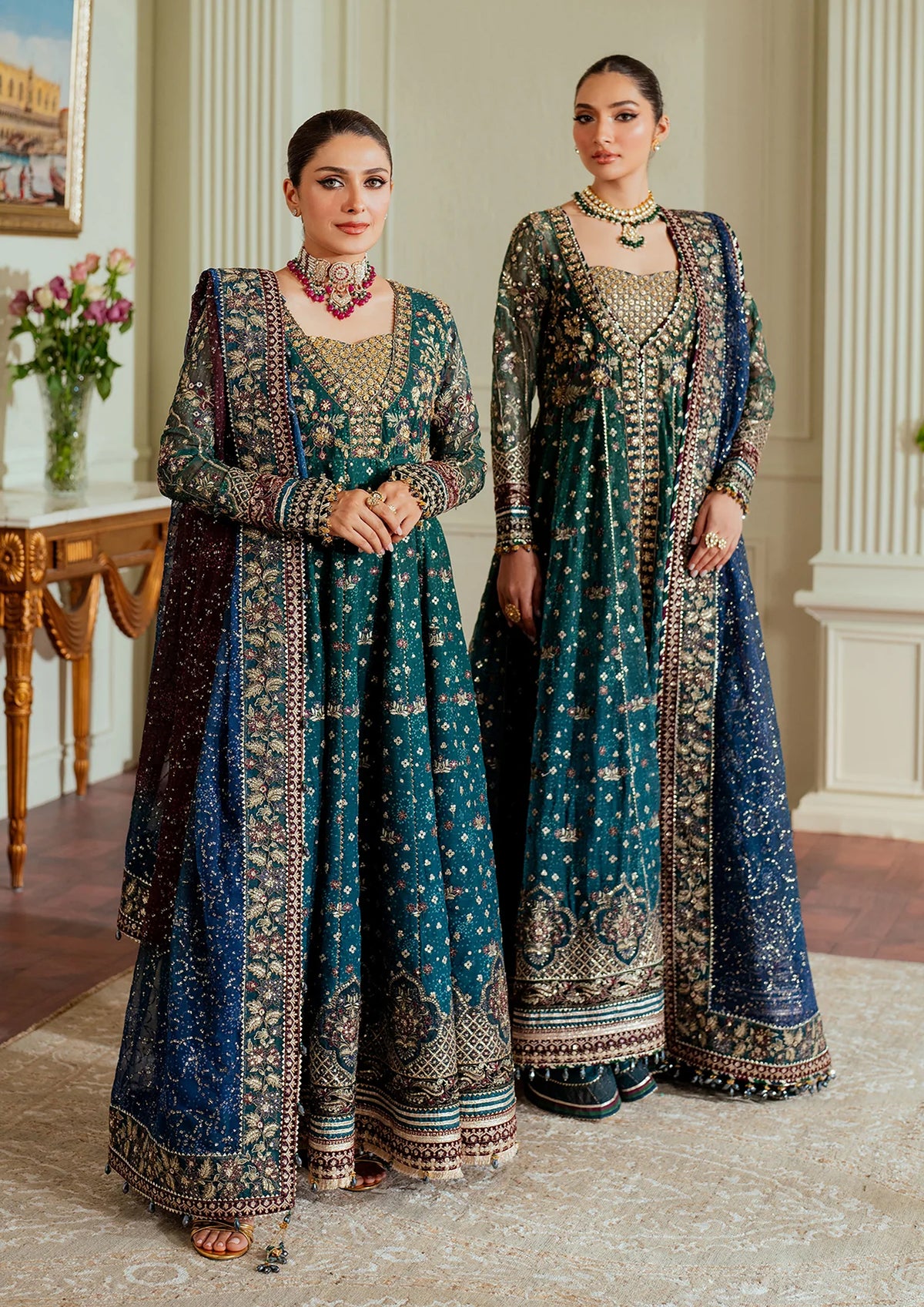 Baroque Luxury Chiffon Embroidered Dress 3 Piece Unstitched