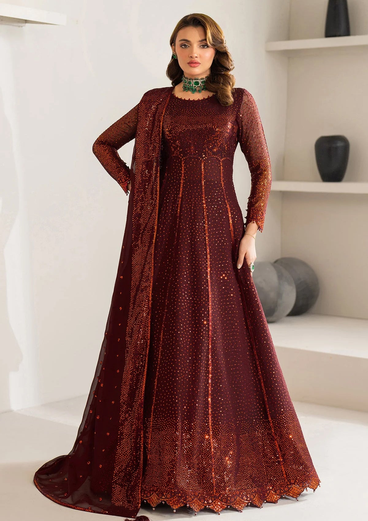 Alizeh Embroidered Chiffon Maxi 3 Piece Unstitched