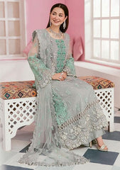 Elaf Green Hand Work Organza Embroidered 3 Piece Unstitched