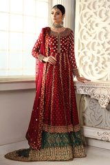 Ayesha Imran Red Maxi Embroidery Luxury Chiffon 3 Piece Unstitched