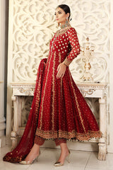 Ayesha Imran Red Maxi Embroidery Luxury Chiffon 3 Piece Unstitched