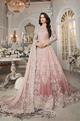 Maria B Pink Luxury Embroidered Net Maxi 3 Piece Unstitched