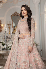 Maria B Pink Luxury Embroidered Net Maxi 3 Piece Unstitched
