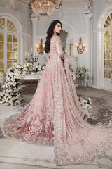Maria B Pink Luxury Embroidered Net Maxi 3 Piece Unstitched