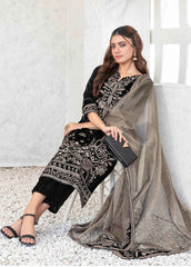 Tawakkal 9000 Micro Velvet Dress Black Formal Collection 3 Piece Unstitched