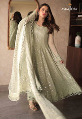 Asim Jofa Green Embroidered Luxury Chiffon 3 Piece Unstitched