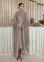 Hussain Rehar Lucent Raw Silk  Luxury Handmade 3 piece Unstitched