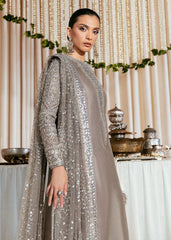 Hussain Rehar Lucent Raw Silk  Luxury Handmade 3 piece Unstitched