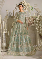 Elaf Green Wedding Collection Maxi Embroidered Soft Net 3 Piece Unstitched