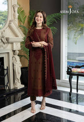 Asim Jofa Luxury Chiffon Embroidered 3 piece Unstitched