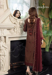 Asim Jofa Luxury Chiffon Embroidered 3 piece Unstitched