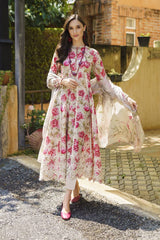 Iznik Lemon Pink Pure Lawn Luxury Embroidered 3 Piece Unstitched