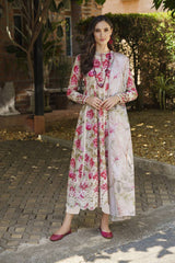 Iznik Lemon Pink Pure Lawn Luxury Embroidered 3 Piece Unstitched