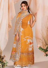 Asifa Nabeel Mustard Luxury Lawn Embroidered 3 Piece Unstitched