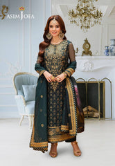 Asim Jofa Embroidered Luxury Chiffon 3 Piece Unstitched