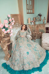 Hania Amir Wedding Collection Maxi Embroidered Soft Net 3 Piece Unstitched