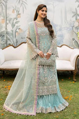 Kanwal Malik Embroidery Soft Net Formal Wear Dress 3 Piece Unstitched