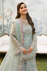 Kanwal Malik Embroidery Soft Net Formal Wear Dress 3 Piece Unstitched