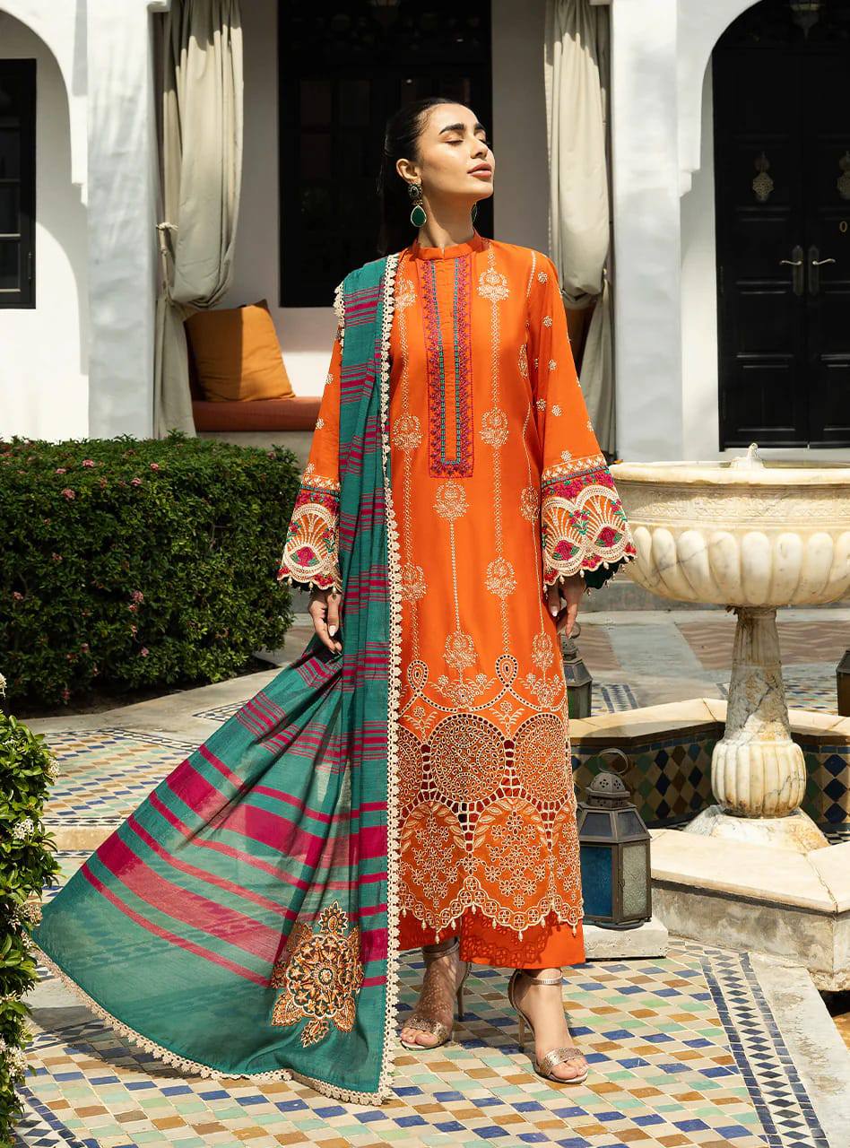 Zainab Chottani Luxury Lawn Chikan Kari Embroidered 3 Piece Unstitched