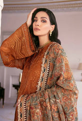 Baroque Luxury Chiffon Embroidered Dress 3 Piece Unstitched