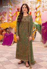 Asim Jofa Formal Collection Embroidered Chiffon Dress 3 Piece Unstitched