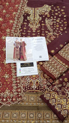 Baroque Luxury Chiffon Embroidered Dress 3 Piece Unstitched / Stitched