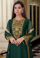Asim Jofa Heavy Embroidered Spangle Work Chiffon 3 Piece Unstitched