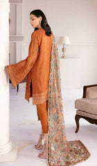 Baroque Luxury Chiffon Embroidered Dress 3 Piece Unstitched
