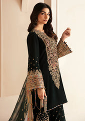 Jazmin Luxury Velvet Dress Embroidered 3 Piece Unstitched - Makhmal Royal Velvet Collection