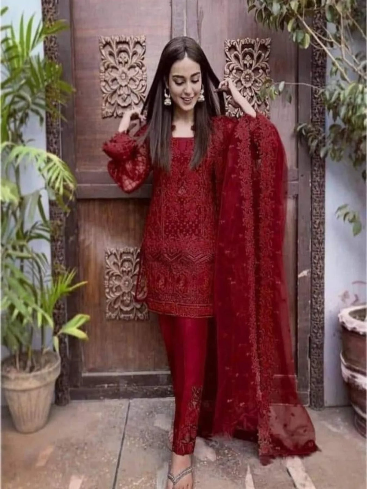 Zainab Chottani Net Party Wear Collection Embroidered 3pcs Unstitched