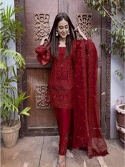 Zainab Chottani Net Party Wear Collection Embroidered 3pcs Unstitched