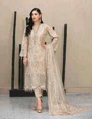 Mariaa.B Luxury Organza Hand Work Formal Semi Stitch Collection 3 Piece Unstitched