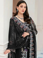 Ramsha Luxury Embroidered organza Dress 3 Piece Unstitched