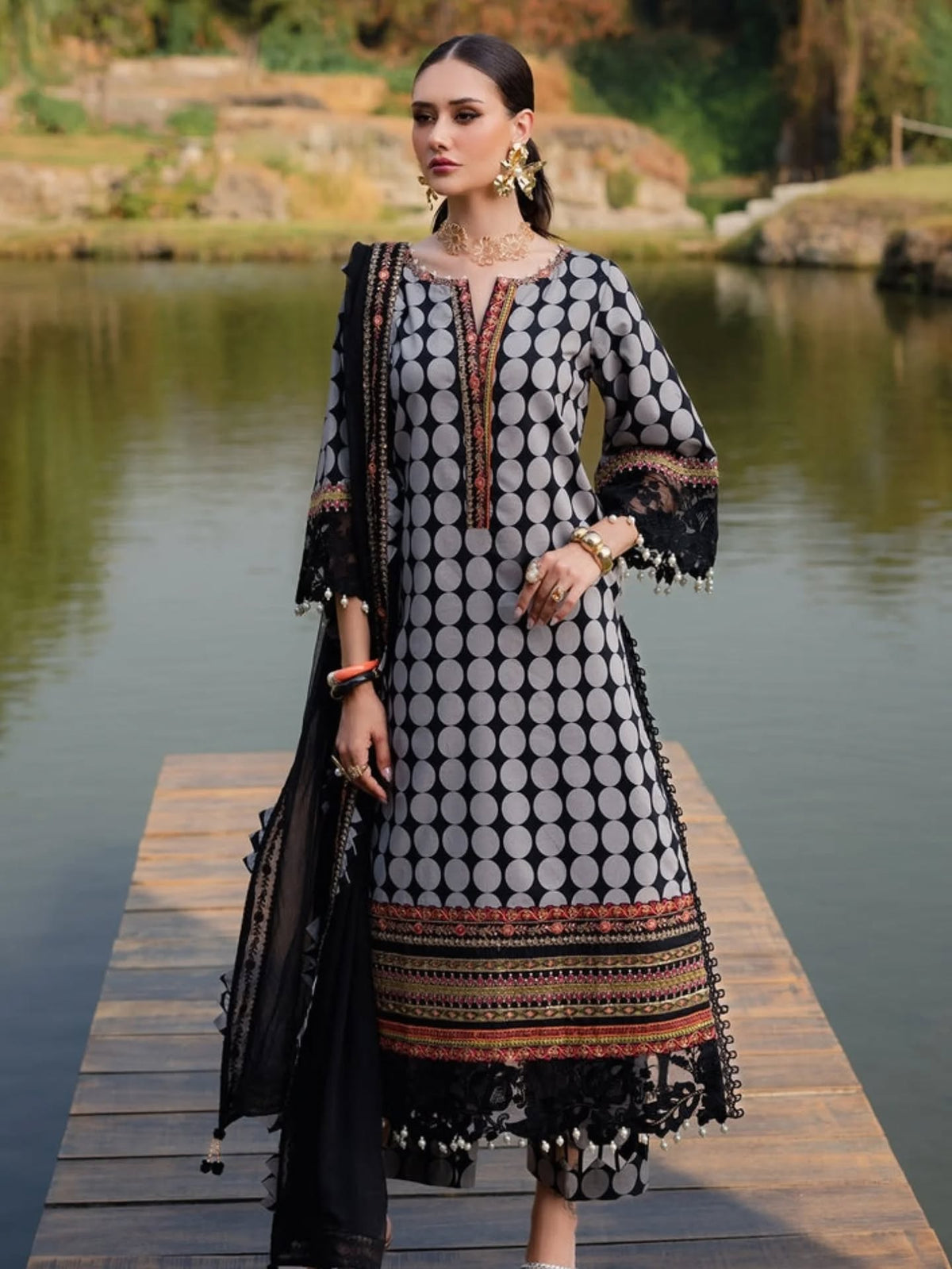 Charizma Qara Festive Lawn Embroidery 3Piece Unstitched