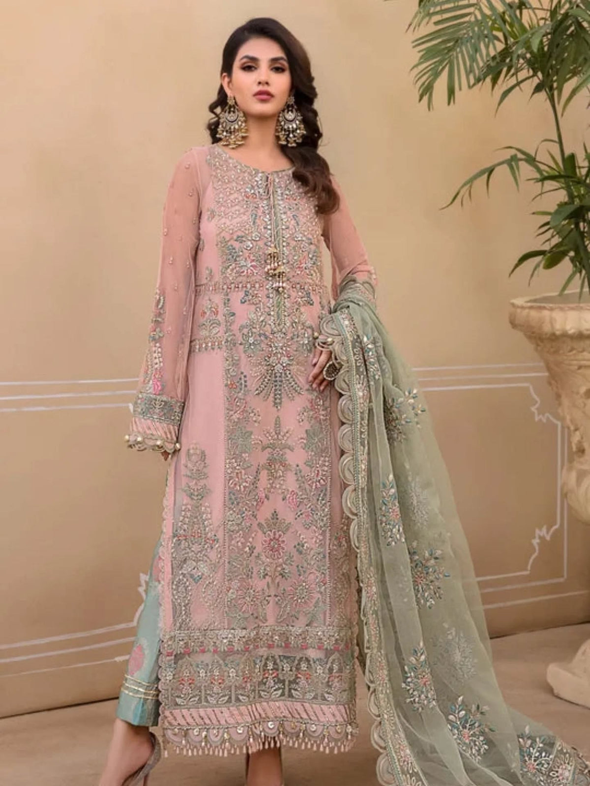 Maria B Luxury Collection Organza Dress 3 Piece Unstitched