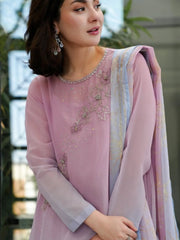 Lulusar Chiffon Embroidery Luxury Collection 3piece Unstitcehd