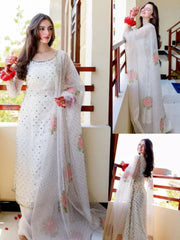 Rangrez Fancy Heavy Mirror Work Chiffon Embroidery 3piece Unstitched