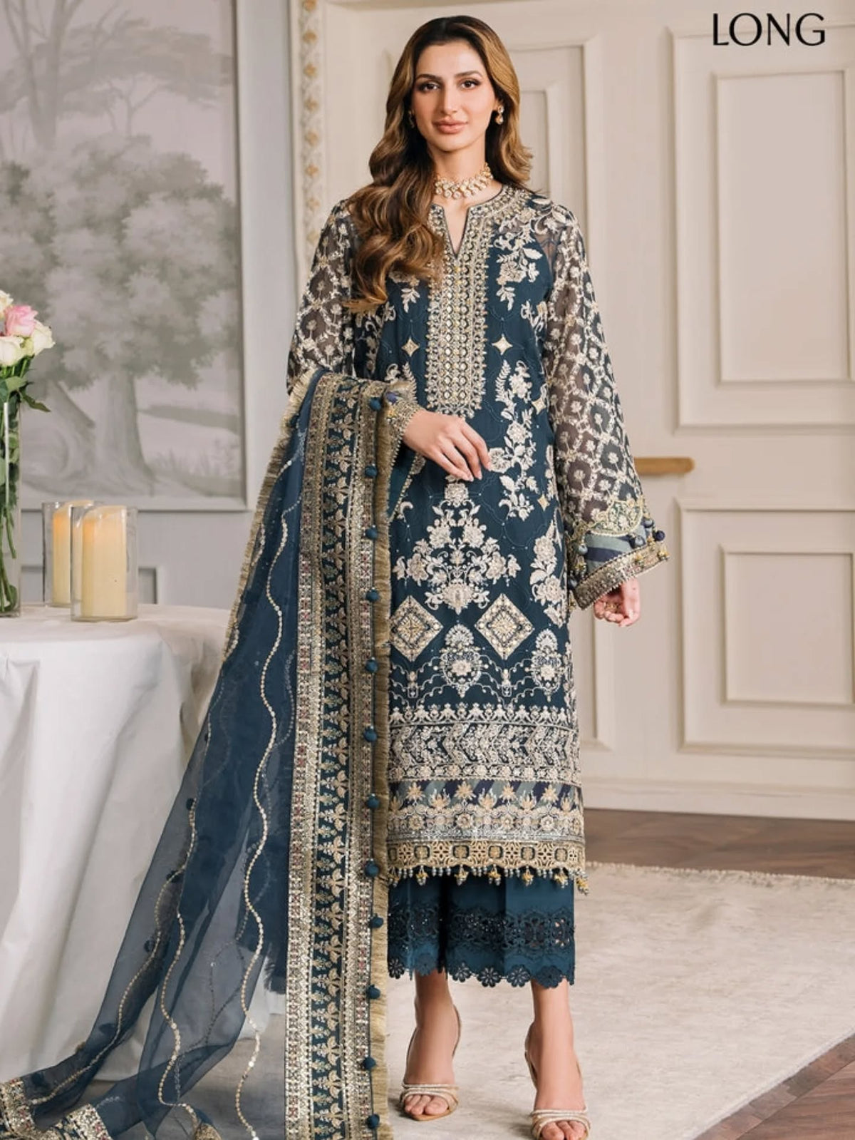 Baroque Chantelle Embroidered Luxury Chiffon 3 Piece Unstitched