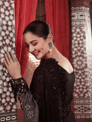Maria B Luxury Chiffon Embroidered Saree Unstitched