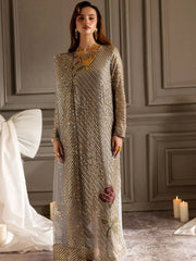 Nureh Grey Formal Collection Chiffon Embroidery 3piece Unstitched