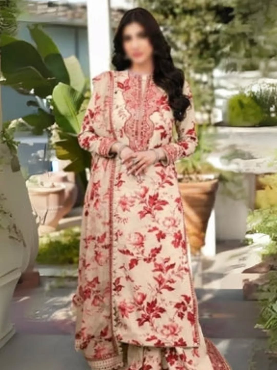 Aneela's Digital Printed Luxury Lawn Emb Collection 3Piece Unstitched