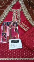 Asim Jofa Embroidered Luxury Chiffon 3 Piece Unstitched / Stitched