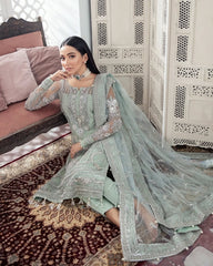Gulaal Wedding Collection Embroidered Net Dress Hand Work 3 Piece Unstitched