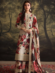 Humjoli Printed Lawn Duptta Embroidery 3piece Unstitched