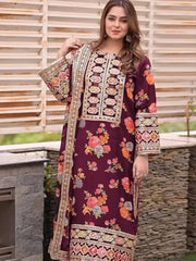 Aneela's Luxury Silk Emb Collection Digital Printed 3 Piece Unstitched