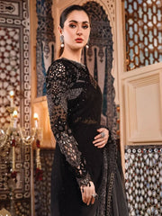 Maria B Luxury Hand Work Embroidered Sof Net Saree Unstitched