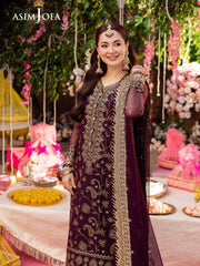 Asim Jofa Luxury Chiffon Embroidered 3 piece Unstitched