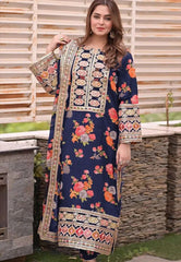 Aneela's Luxury Silk Emb Collection Digital Printed 3 Piece Unstitched / Stitched