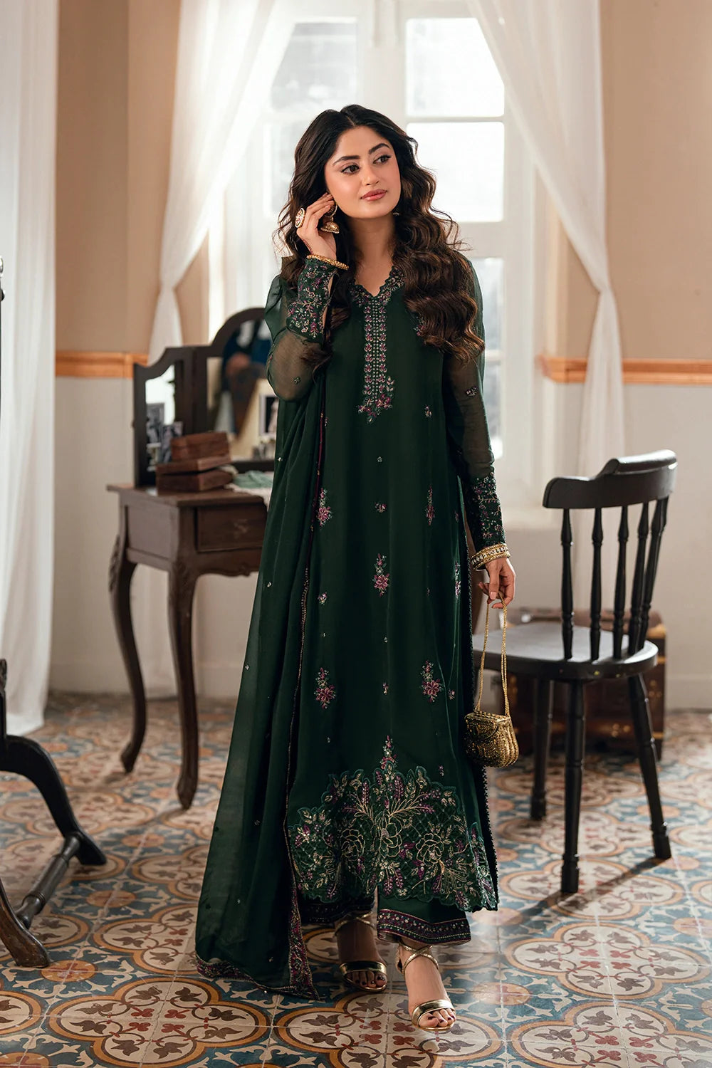 Azure luxury Chiffon Embroidered 3 Piece Unstitched / Stitched